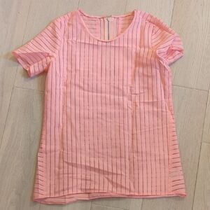 J. Crew Pink Striped Blouse